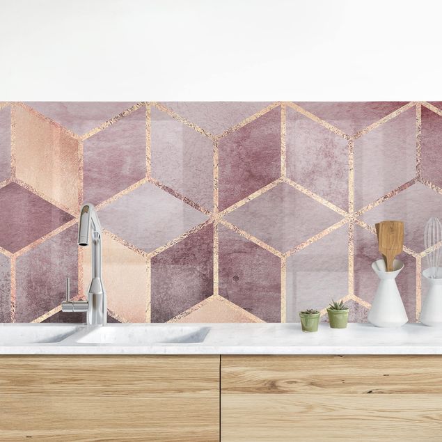 Decoración en la cocina Pink Grey Golden Geometry