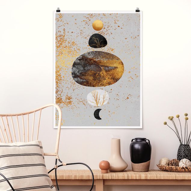 Póster cuadros famosos Sun And Moon In Golden Glory
