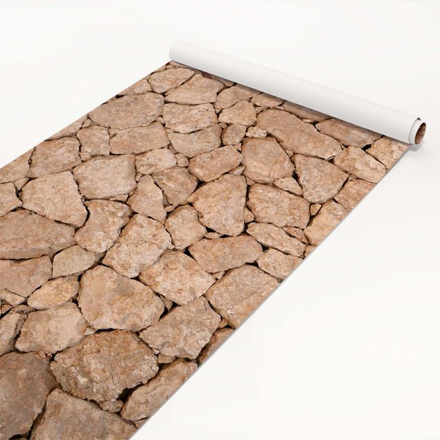 Láminas adhesivas mate Apulia Stonewall - Ancient Stone Wall Of Large Stones