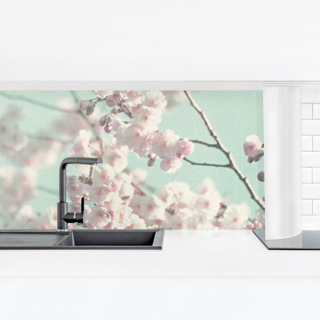 Salpicaderos de cocina Dancing Cherry Blossoms On Canvas