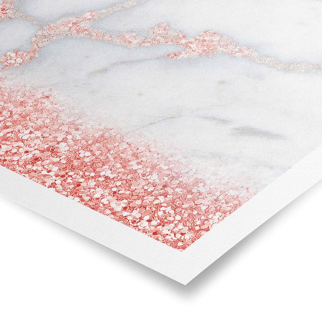 Cuadro gris Marble Look With Pink Confetti