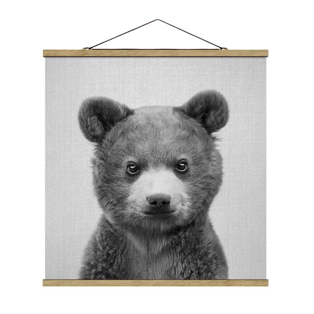 Póster de animales Baby Bear Bruno Black And White