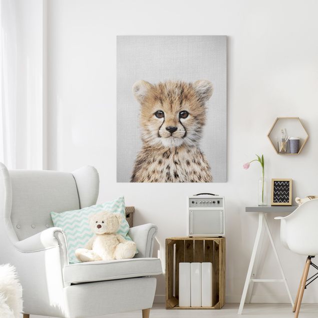 Lienzos en blanco y negro Baby Cheetah Gino