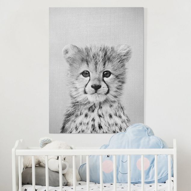 Decoración habitación infantil Baby Cheetah Gino Black And White