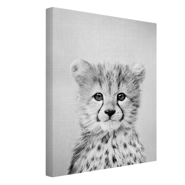 Lienzos animales Baby Cheetah Gino Black And White