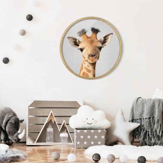 Pósters enmarcados de animales Baby Giraffe Gandalf