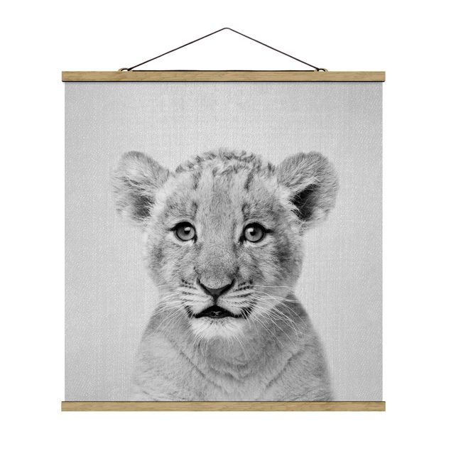 Póster animales Baby Lion Luca Black And White