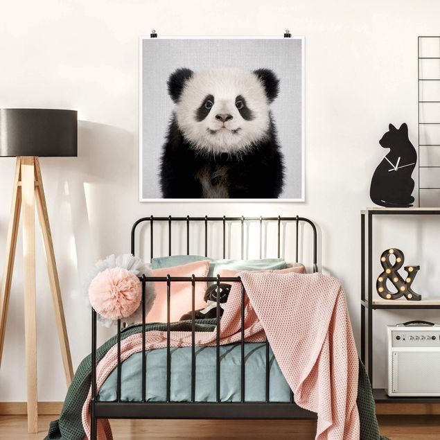 Pósters en blanco y negro Baby Panda Prian