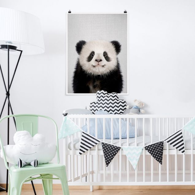Láminas blanco y negro para enmarcar Baby Panda Prian