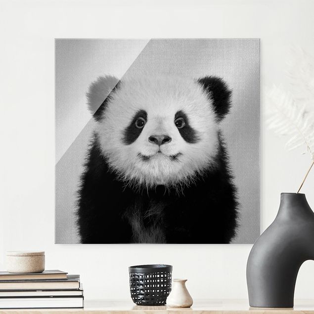 Decoración habitación infantil Baby Panda Prian Black And White