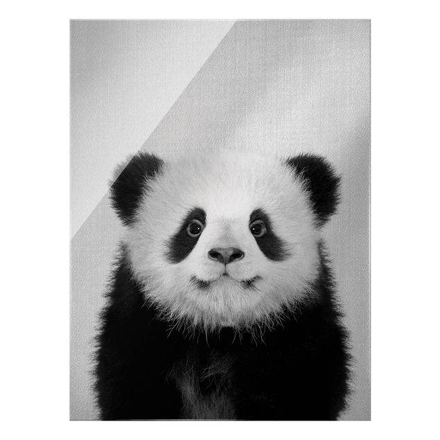 Cuadros modernos y elegantes Baby Panda Prian Black And White