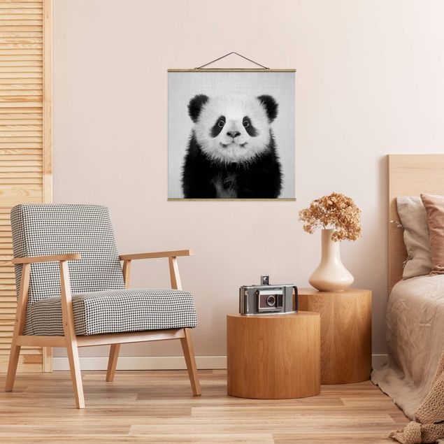 Cuadros panda Baby Panda Prian Black And White