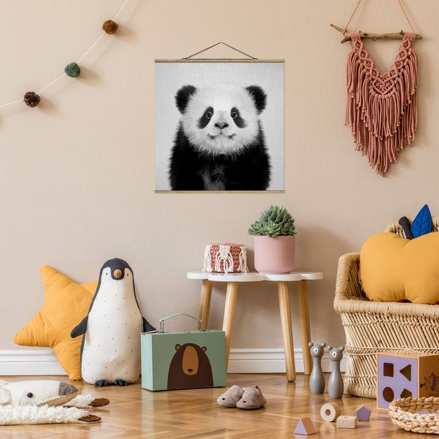 Cuadros decorativos modernos Baby Panda Prian Black And White
