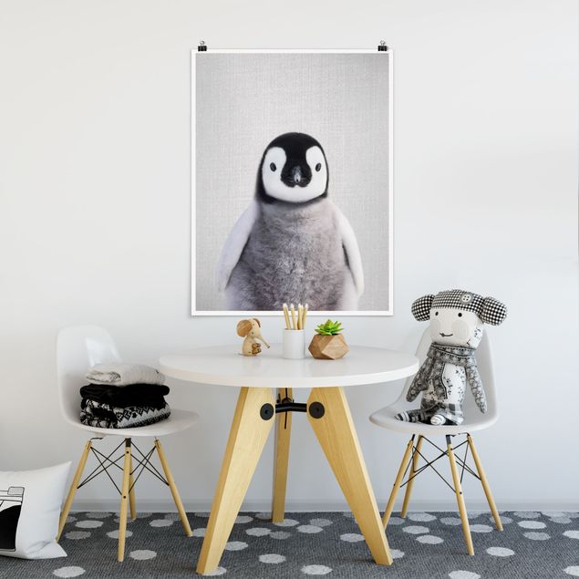 Pósters en blanco y negro Baby Penguin Pepe