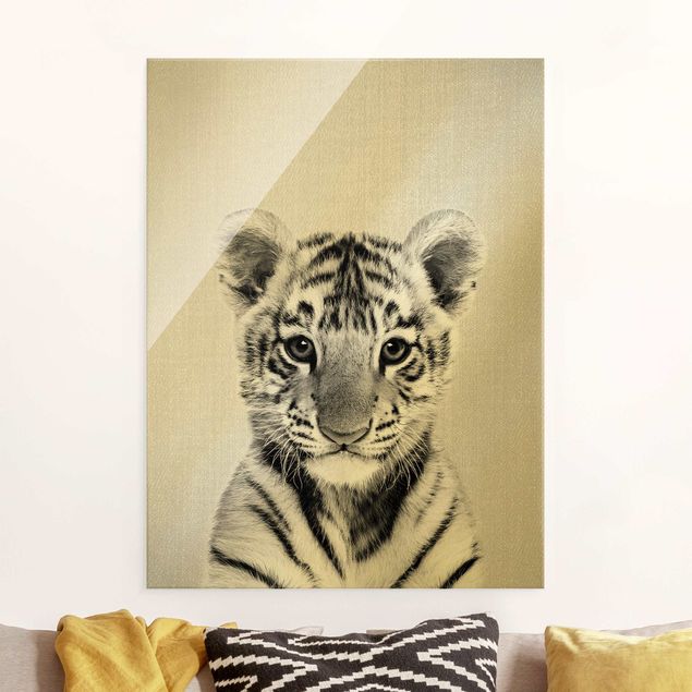 Decoración infantil pared Baby Tiger Thor Black And White