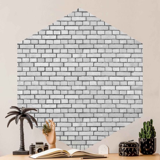 Papel imitacion ladrillo Brick Wall White