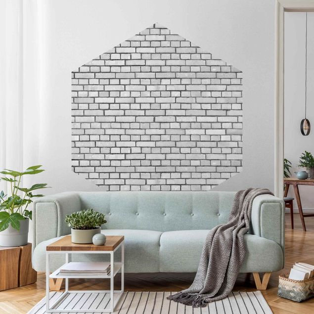 Papel pared 3d Brick Wall White