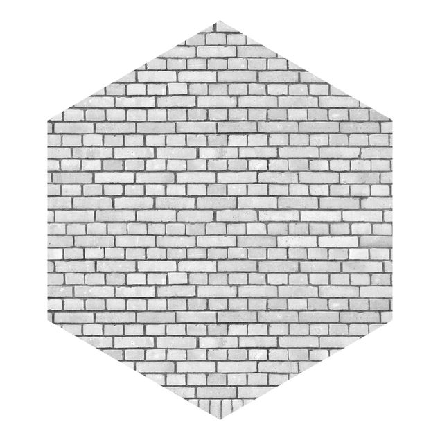 Papel blanco pared Brick Wall White