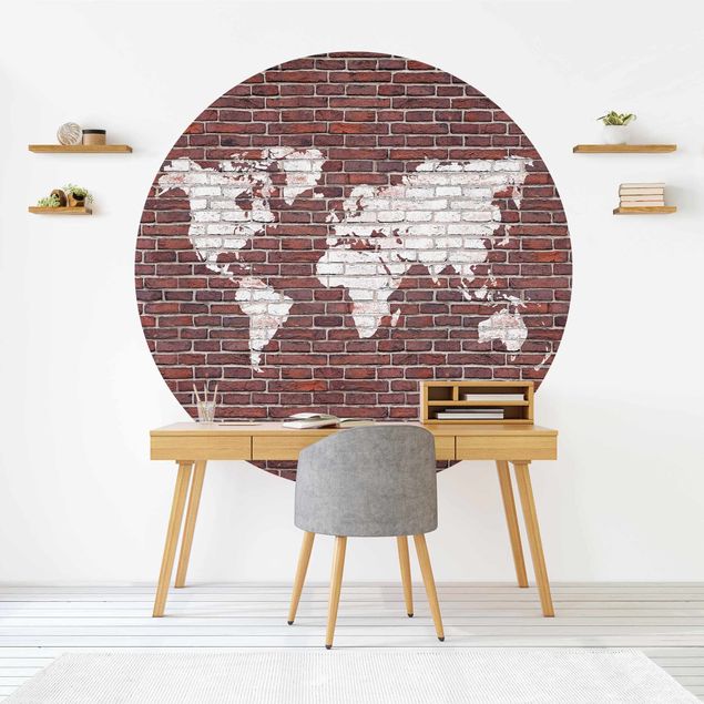 Decoración de cocinas Brick World Map