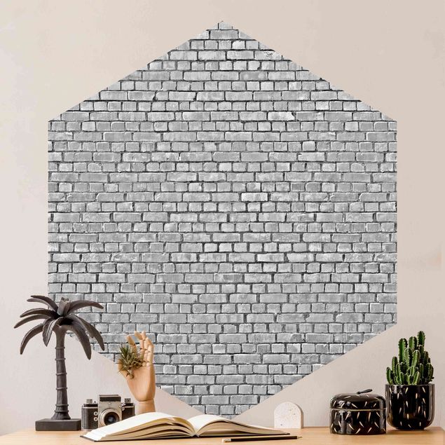 Papel efecto ladrillo Brick Wallpaper Black And White