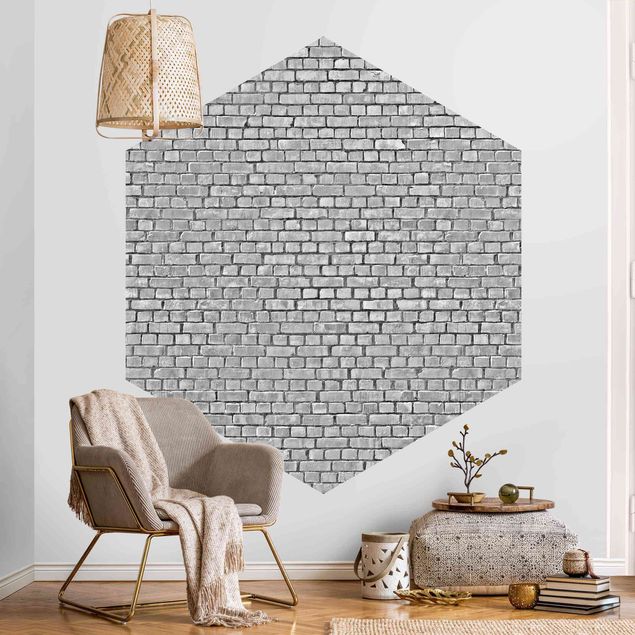 Papel 3d para pared Brick Wallpaper Black And White