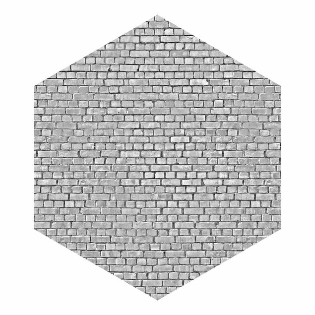 Papel de pared blanco Brick Wallpaper Black And White