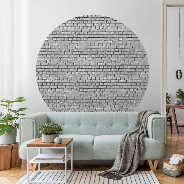Papel efecto ladrillo Brick Tile Wallpaper Black And White