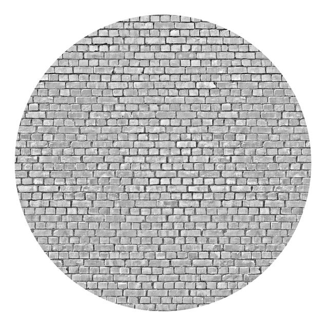 Papel pintado con patrones Brick Tile Wallpaper Black And White