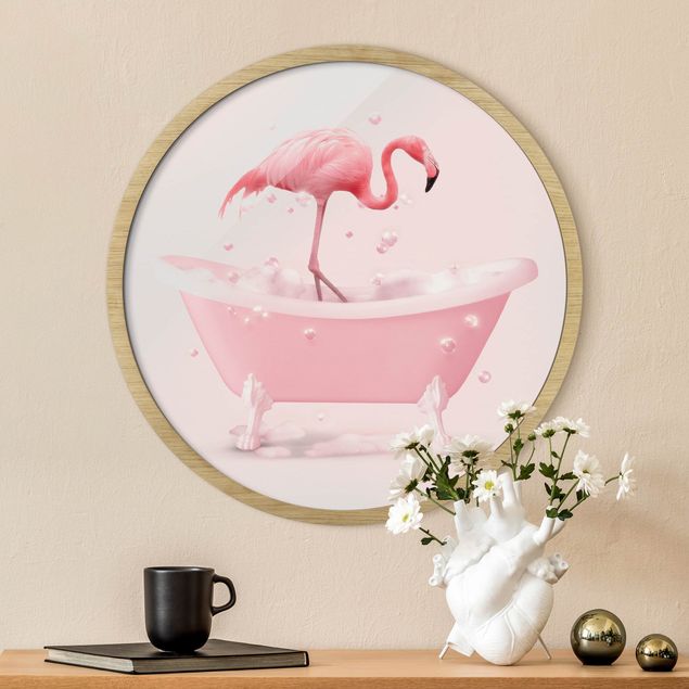 Pósters enmarcados flores Bath Tub Flamingo