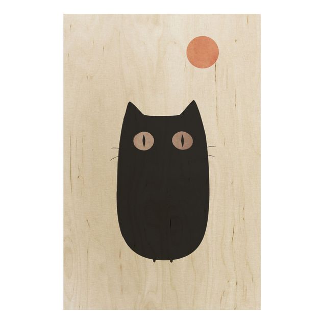 Cuadros de Kubistika Black Cat Illustration