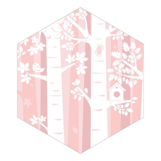 Papel pintado Trees In The Forest Pink