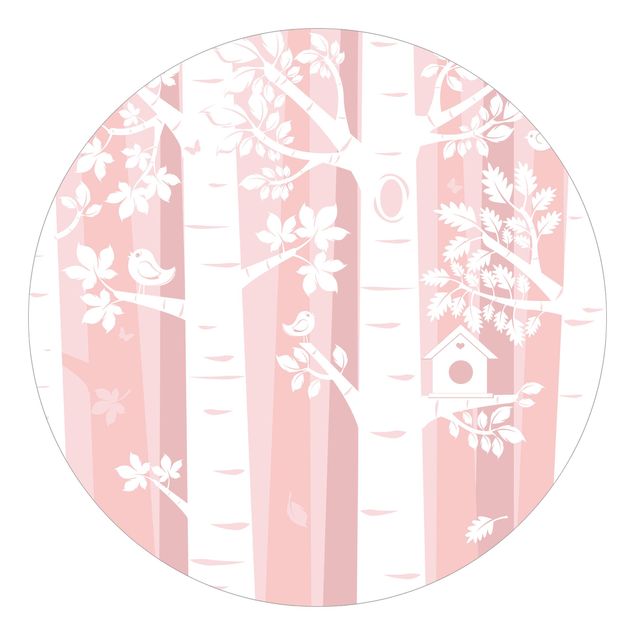 Papel pintado paisajes Trees In The Forest Pink