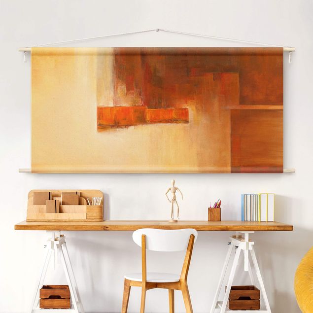 Tapices modernos para pared Balance Orange Brown