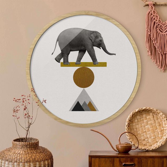 Cuadros redondos Art Of Balance Elephant