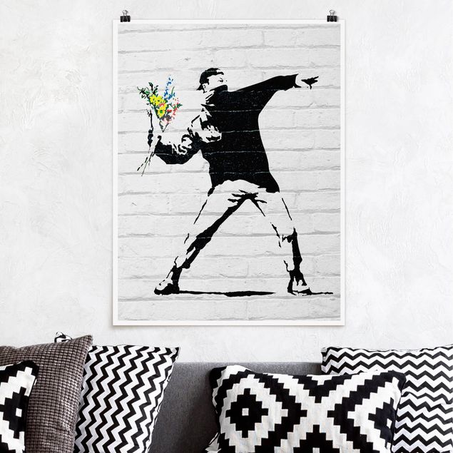 Láminas blanco y negro para enmarcar Blumenwerfer - Brandalised ft. Graffiti by Banksy