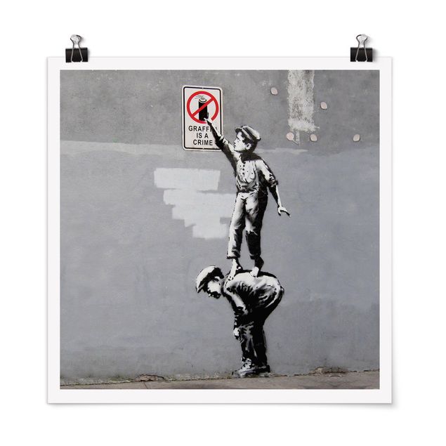 Cuadros a blanco y negro Graffiti Is A Crime - Brandalised ft. Graffiti by Banksy