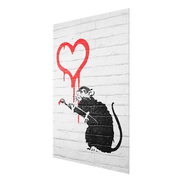 Tableros magnéticos de vidrio Love Rat - Brandalised ft. Graffiti by Banksy
