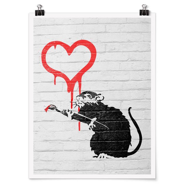 Cuadros a blanco y negro Love Rat - Brandalised ft. Graffiti by Banksy