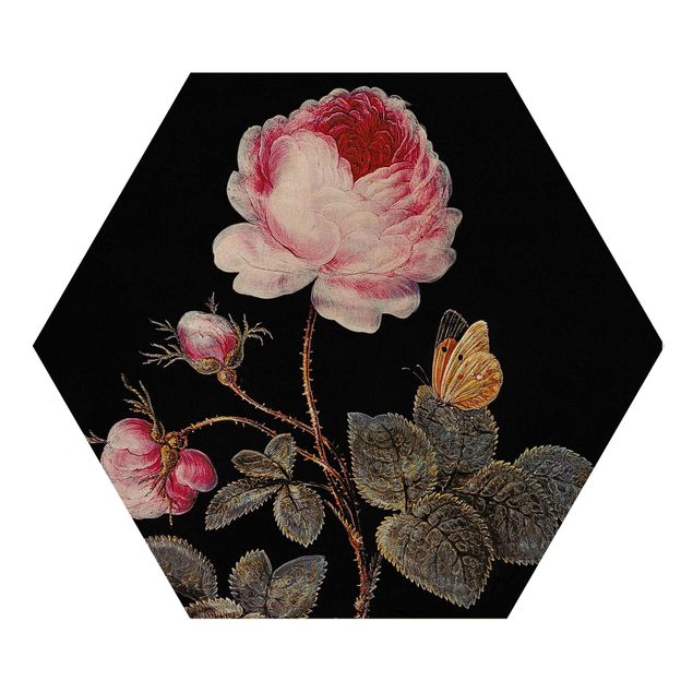 Cuadros de madera flores Barbara Regina Dietzsch - The Hundred-Petalled Rose