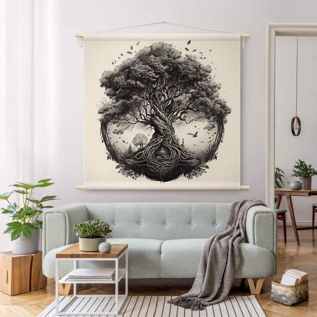 Tapices de bosque Tree Of Life Illustration