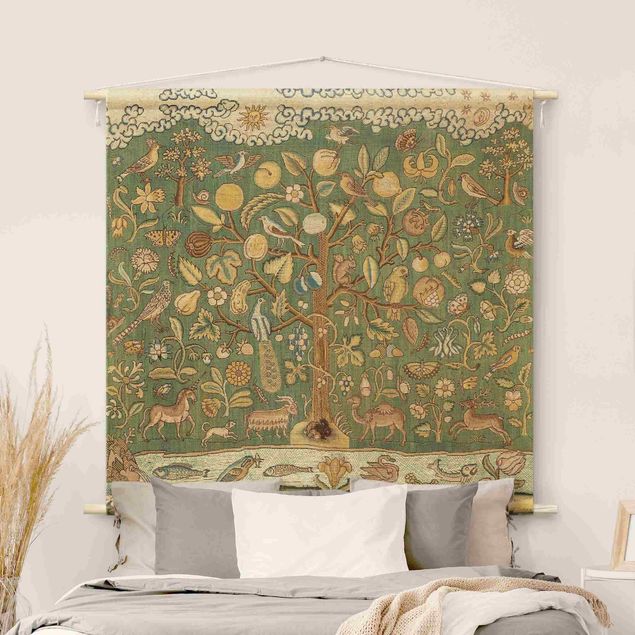 Tapices modernos Tree With Animals In Textile Look