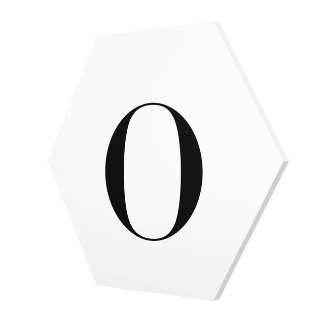 Cuadros hexagonales Letter Serif White O