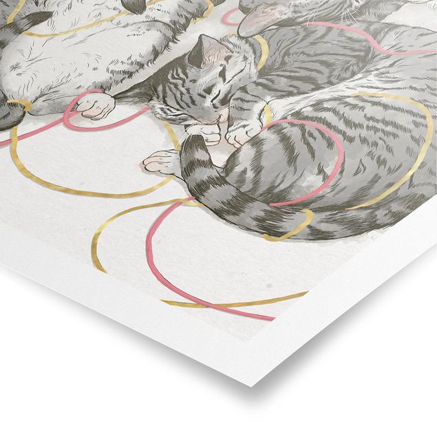 Cuadros famosos Illustration Grey Cat Painting