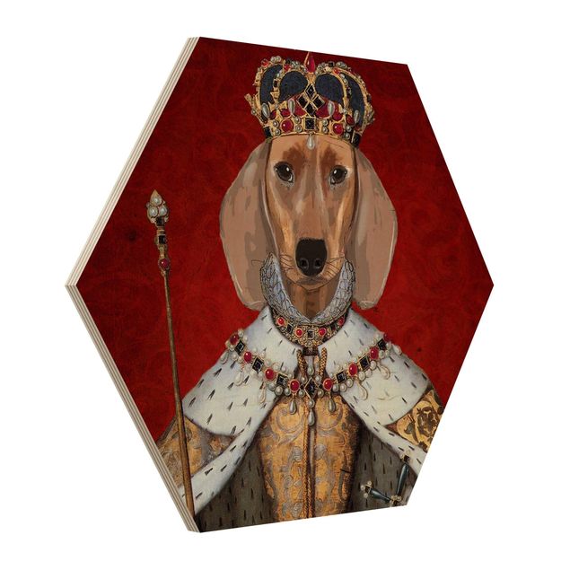 cuadro hexagonal Animal Portrait - Dachshund Queen