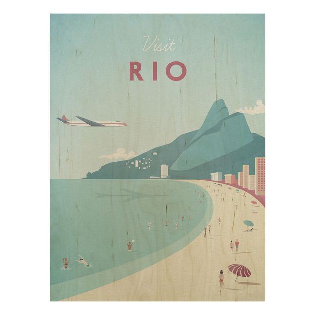 Cuadros de madera paisajes Travel Poster - Rio De Janeiro