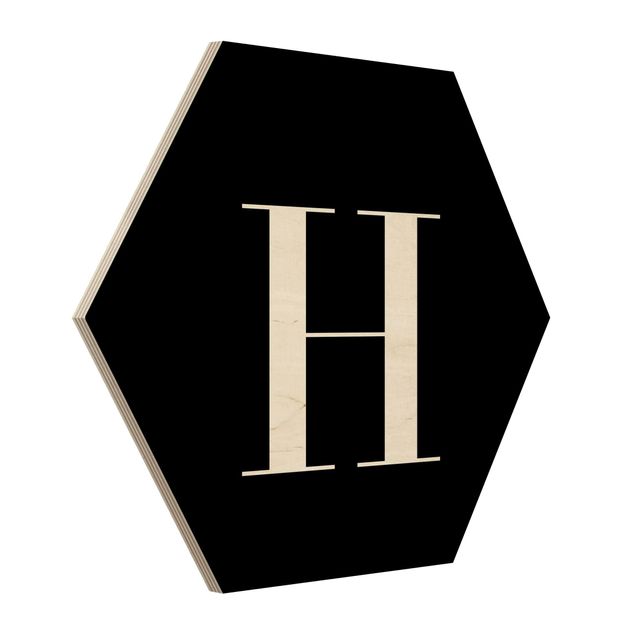 cuadro hexagonal Letter Serif Black H