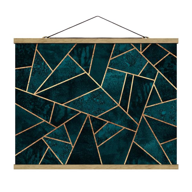Cuadros abstractos Dark Turquoise With Gold