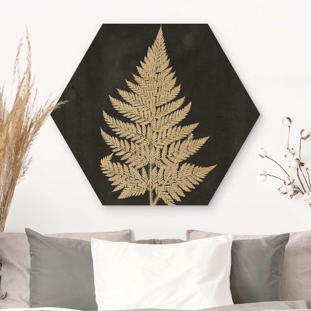 Cuadros de madera flores Fern With Linen Structure I