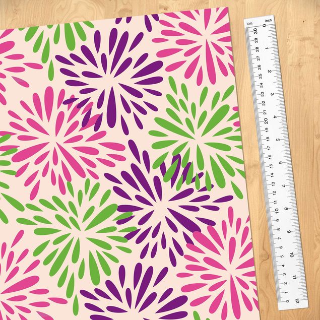 Laminas adhesivas pared Modern Floral Pattern With Abstract Flowers