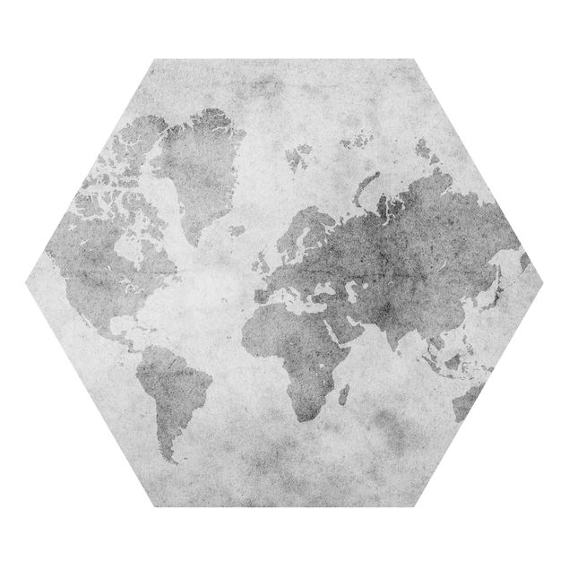 Cuadros a blanco y negro Vintage World Map II